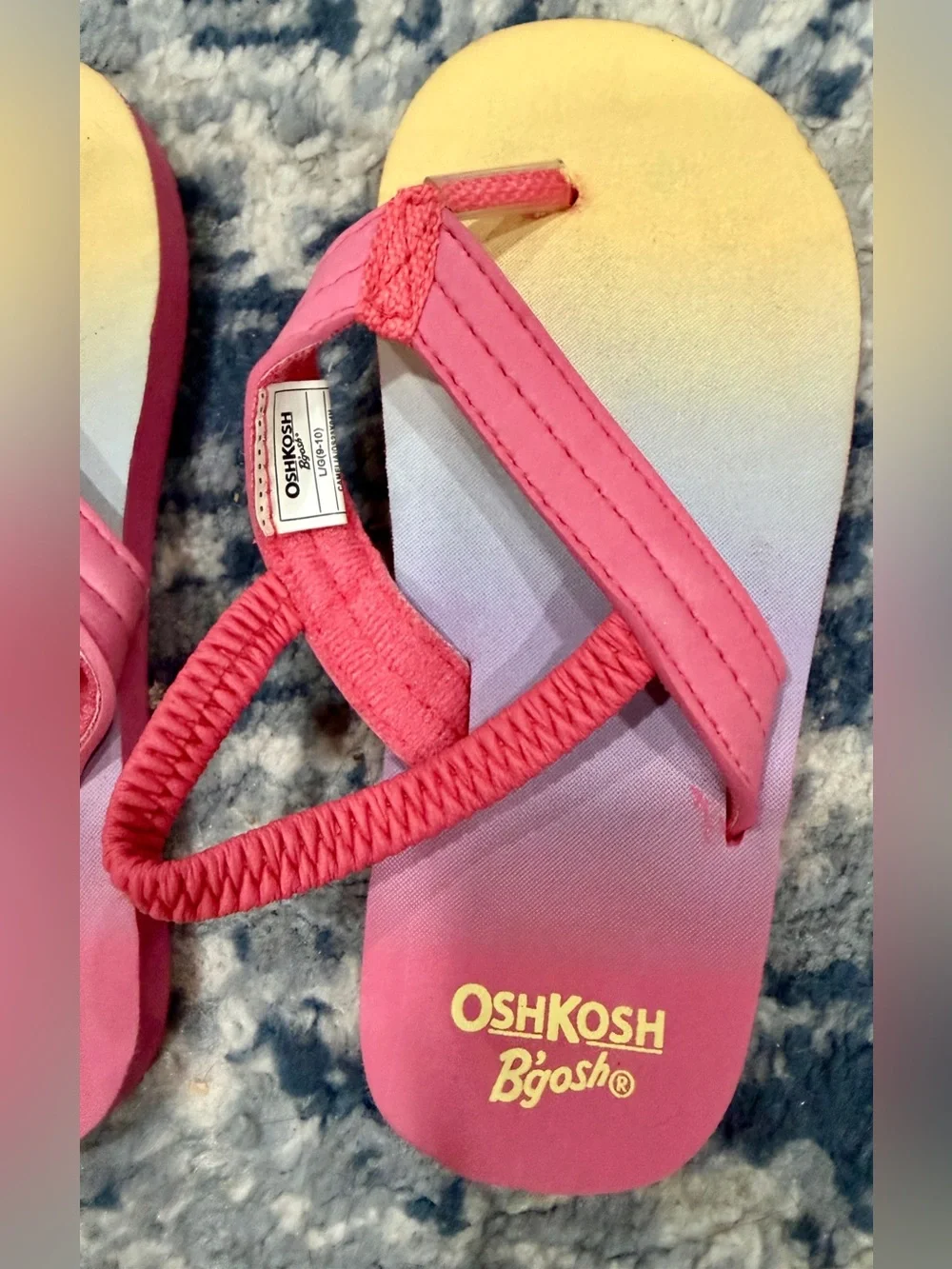 OshKosh B'gosh Girls' Pink to Yellow Ombre Flip Flop Sandals